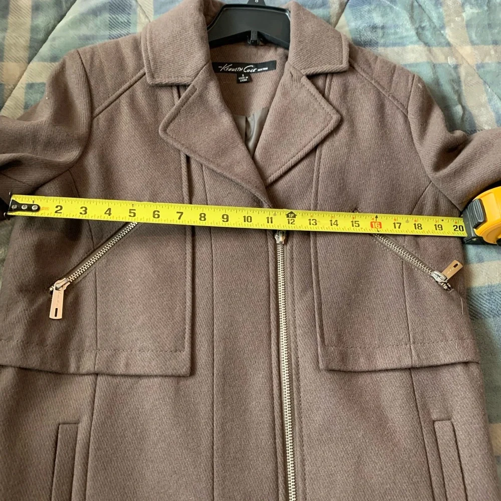 Kenneth Cole Tan Wool coat. size 8 NWT - Picture 10 of 14